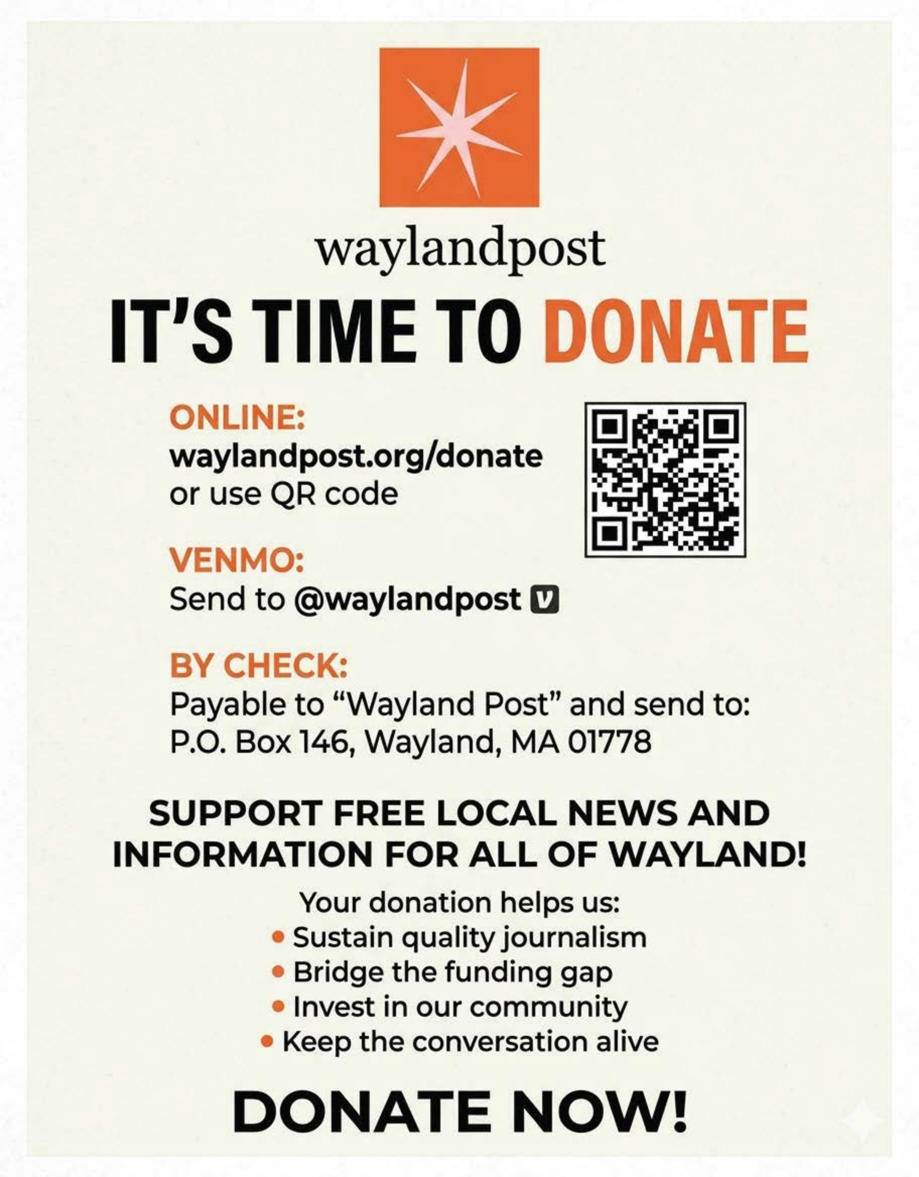 Donate to The Wayland Post